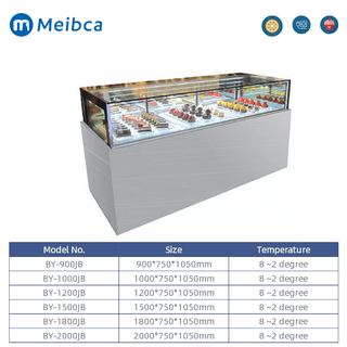 Bakery Cake Display Curved Glass Door Cabinet Chillers